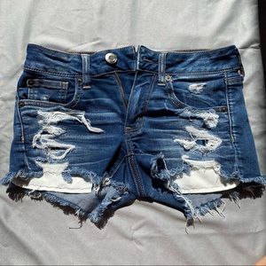 Ripped American Eagle Shortie Jean Shorts 2